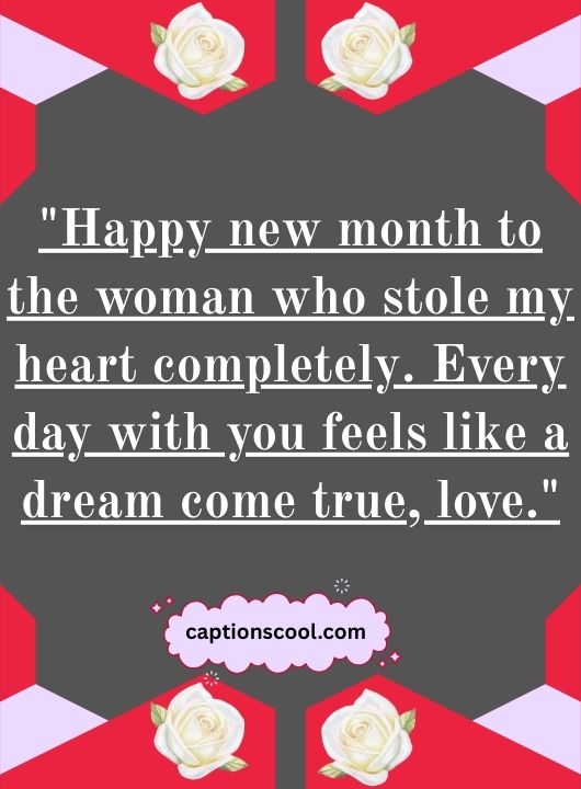 Romantic New Month Messages for Her
